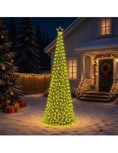 Albero di Natale a LED in tinsel con picchetto EKENAS 300 cm