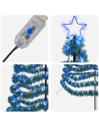 Albero di Natale a LED in tinsel con picchetto EKENAS 180 cm