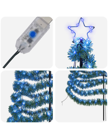 Albero di Natale a LED in tinsel con picchetto EKENAS 180 cm
