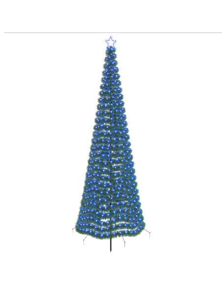 Albero di Natale a LED in tinsel con picchetto EKENAS 300 cm