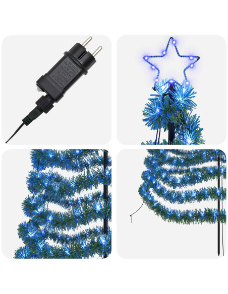 Albero di Natale a LED in tinsel con picchetto EKENAS 250 cm