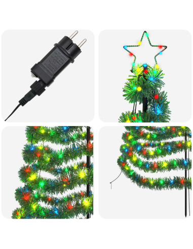 Albero di Natale a LED in tinsel con picchetto EKENAS 500 cm