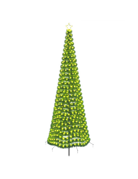 Albero di Natale a LED in tinsel con picchetto EKENAS 300 cm
