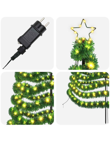 Albero di Natale a LED in tinsel con picchetto EKENAS 300 cm