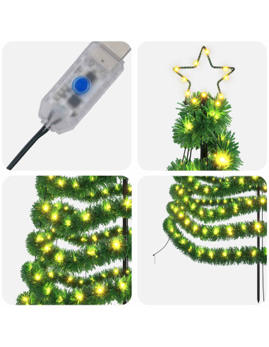 Albero di Natale a LED in tinsel con picchetto EKENAS 180 cm