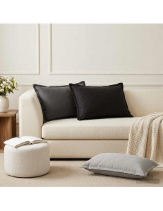 Cuscino 2 pz HOUTEN Antracite 50 x 70 cm Poliestere