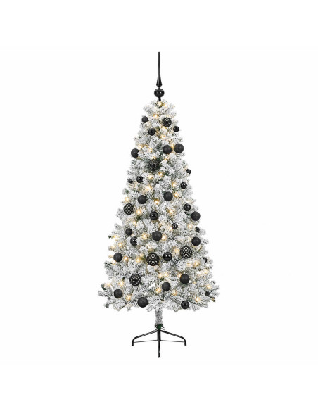 Albero di Natale artificiale con palline 150 cm 150 LED