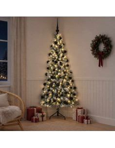 Albero di Natale artificiale con palline 180 cm 300 LED