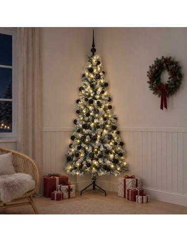 Albero di Natale artificiale con palline 180 cm 300 LED