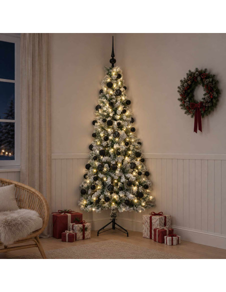 Albero di Natale artificiale con palline 180 cm 300 LED