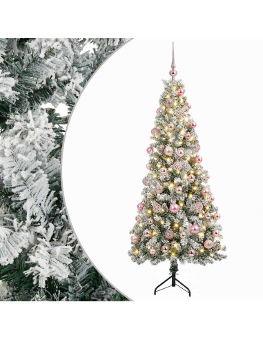 Albero di Natale artificiale con palline 180 cm 300 LED