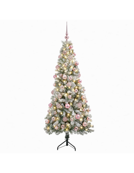 Albero di Natale artificiale con palline 180 cm 300 LED