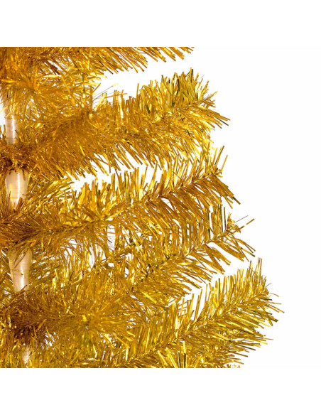 Albero di Natale Preilluminato con Palline Oro 150 cm PET