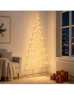 Albero di Natale in metallo con LED KUOPIO 210 cm Bianco caldo