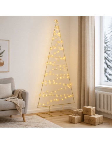 Albero di Natale in metallo con LED KUOPIO 210 cm Bianco caldo