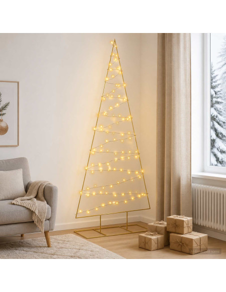 Albero di Natale in metallo con LED KUOPIO 210 cm Bianco caldo