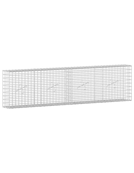 Gabione con filo da 5 mm e rete da 5x5 cm 200x20x50 cm