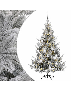 Albero di Natale artificiale con palline 150 cm 150 LED