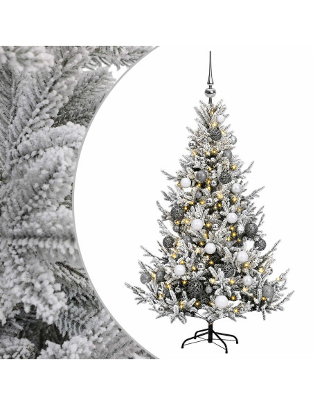 Albero di Natale artificiale con palline 150 cm 150 LED