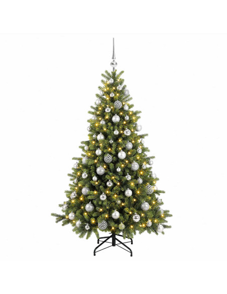 Albero di Natale artificiale con palline 210 cm 300 LED