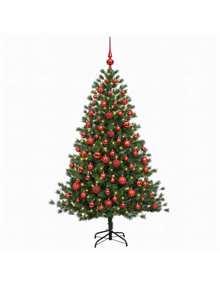 Albero di Natale artificiale con palline 240 cm 300 LED