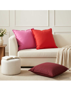 Cuscino 2 pz HOUTEN Rosso Vino 60 x 60 cm Poliestere
