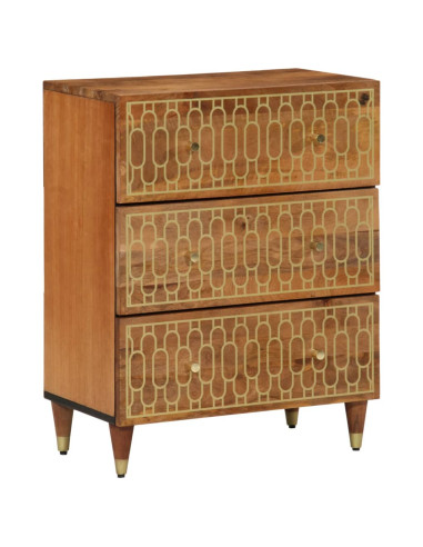 Credenze 2 pz 60x33x75 cm in Legno Massello di Mango