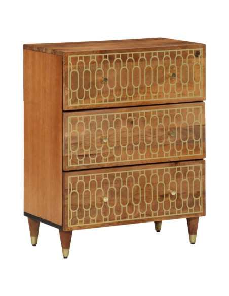 Credenze 2 pz 60x33x75 cm in Legno Massello di Mango