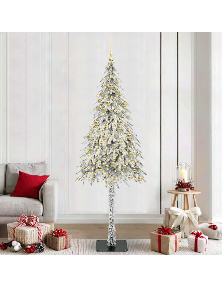 Albero di Natale con 300 LED Bianco 210 cm PE e Acciaio