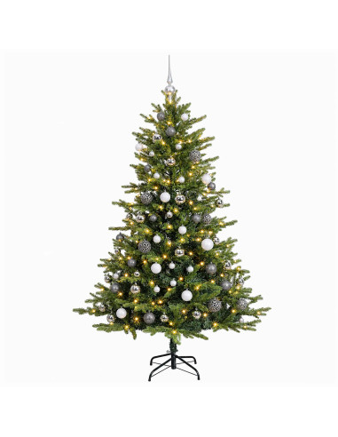 Albero di Natale Artificiale con Palline 210 cm 300 LED