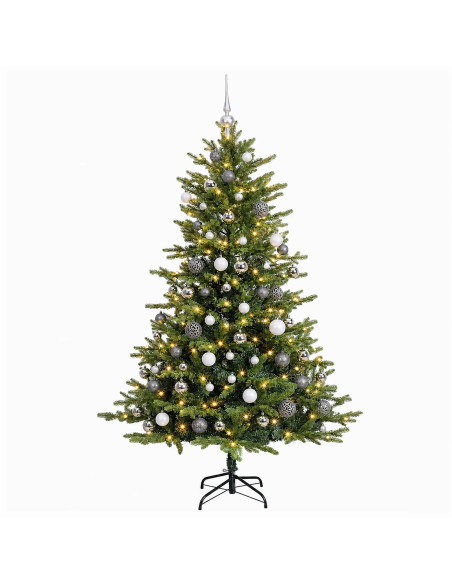 Albero di Natale Artificiale con Palline 210 cm 300 LED