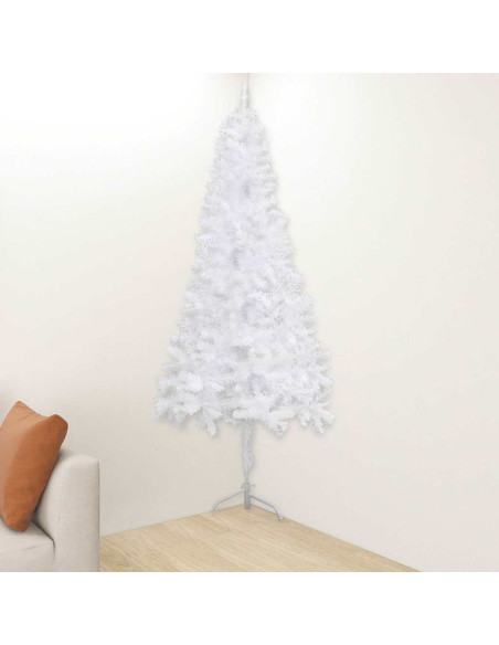 Albero di Natale Artificiale ad Angolo Bianco 120 cm PVC
