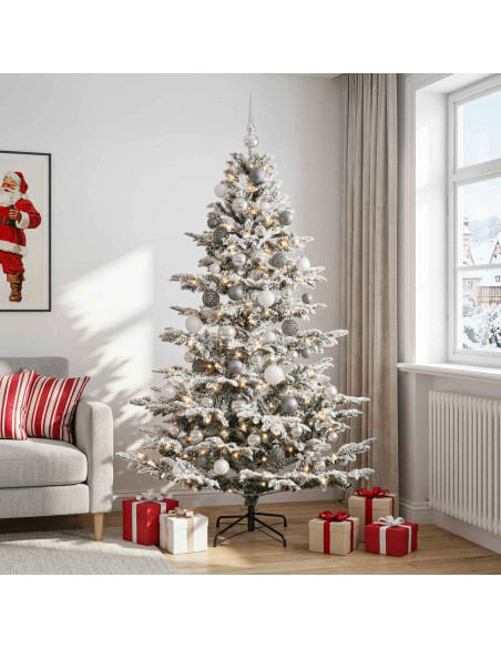 Albero di Natale artificiale con palline 180 cm 300 LED