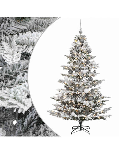 Albero di Natale artificiale con palline 180 cm 300 LED