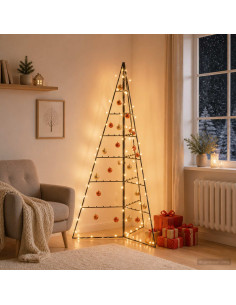 Albero di Natale in metallo KUOPIO 140 cm Bianco caldo Acciaio