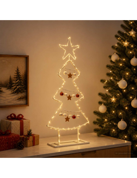 Albero di Natale in metallo con supporto KUOPIO 60 cm Acciaio