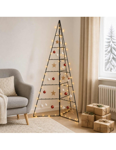 Albero di Natale in metallo KUOPIO 140 cm Bianco caldo Acciaio