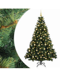 Albero di Natale Artificiale con Palline 210 cm 300 LED