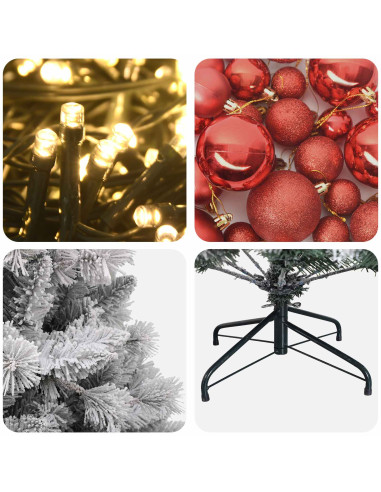 Albero di Natale Artificiale con Palline 240 cm 300 LED