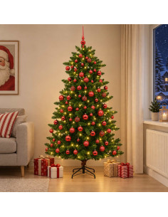 Albero di Natale Artificiale con Palline 240 cm 300 LED