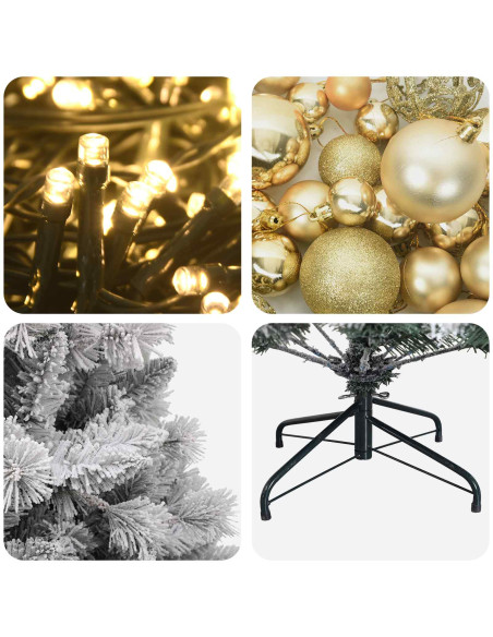 Albero di Natale Artificiale con Palline 210 cm 300 LED