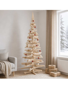 Albero di Natale in legno KOTKA 240 cm Legno Massello di Pino