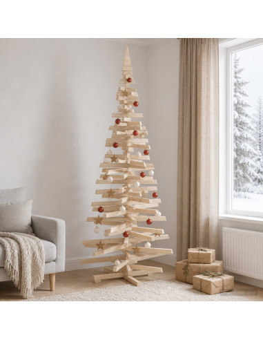 Albero di Natale in legno KOTKA 240 cm Legno Massello di Pino