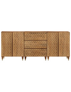Credenze 3 pz 60x33x75 cm in Legno Massello di Mango 2