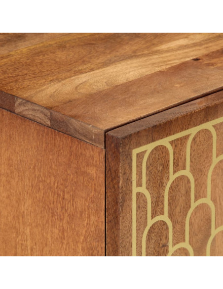 Credenze 3 pz 60x33x75 cm in Legno Massello di Mango