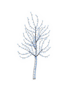 Albero di Natale da parete a LED 150 cm 140 LED Blu Acciaio 2