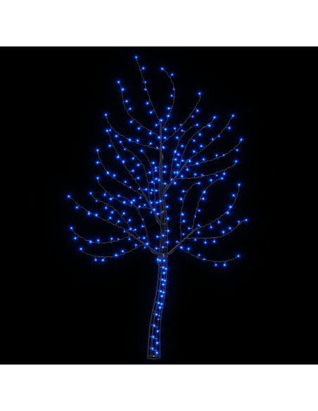 Albero di Natale da parete a LED 150 cm 140 LED Blu Acciaio