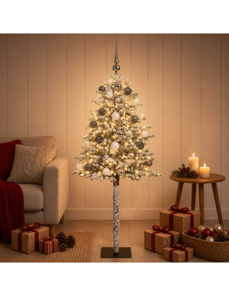 Albero di Natale Artificiale con Palline 120 cm 150 LED