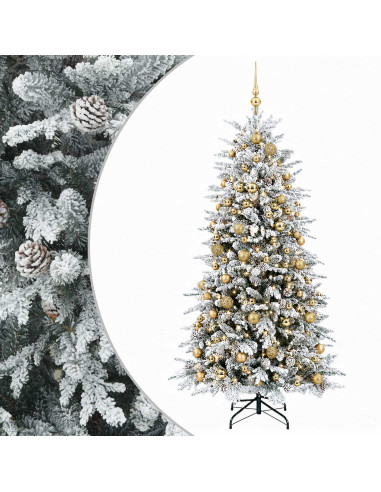 Albero di Natale artificiale con palline 180 cm 300 LED