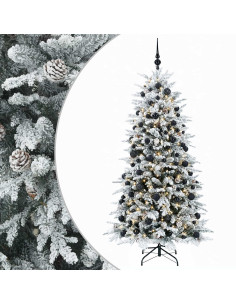 Albero di Natale artificiale con palline 240 cm 300 LED
